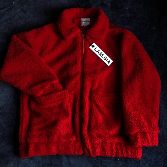 SOLD! I AM GIA Red Teddy Bear Pixie Coat - Picture 5 of 8